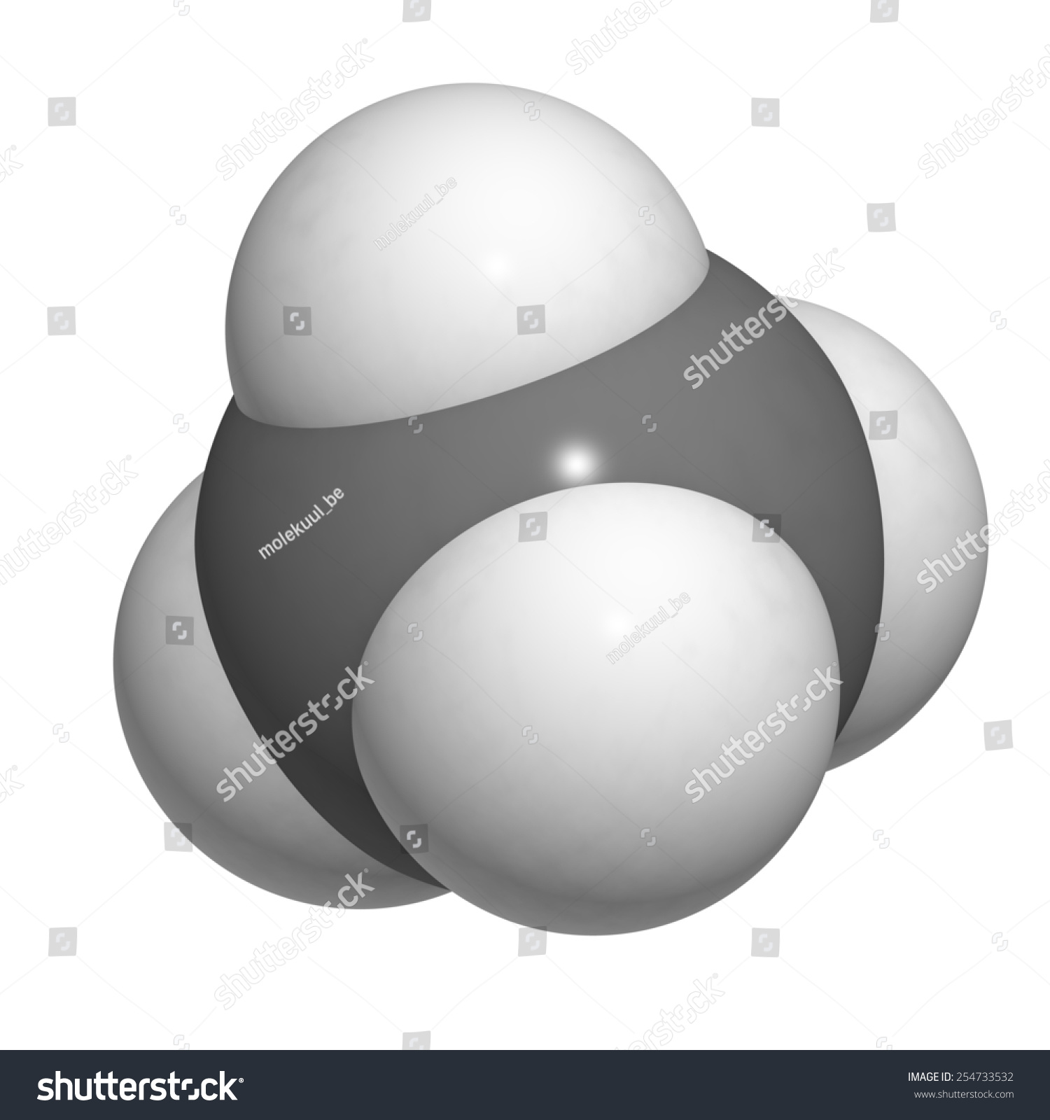 Methane Ch4 Gas Molecule Chemical Structure Stock Illustration 254733532