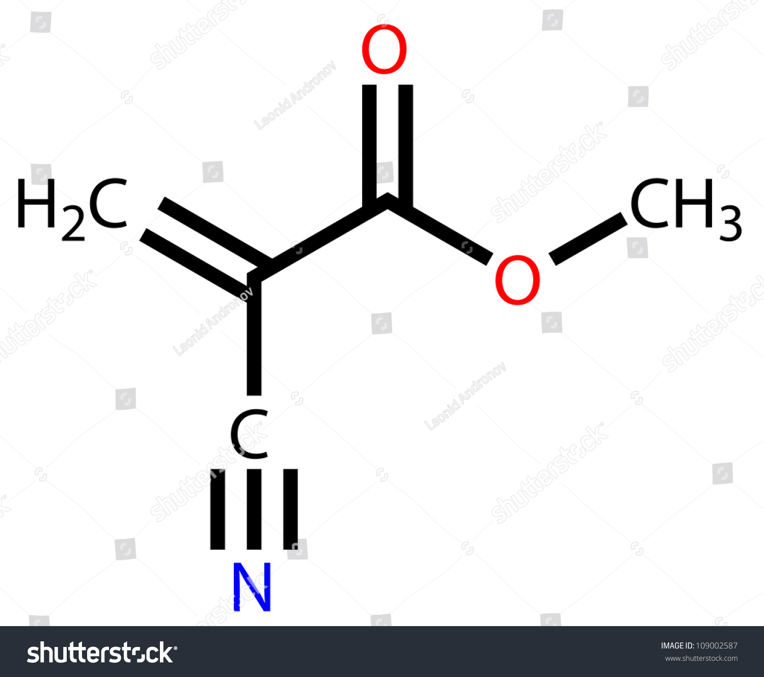 Methyl Cyanoacrylate, An Instant Glue. Structural Formula Stock Photo ...