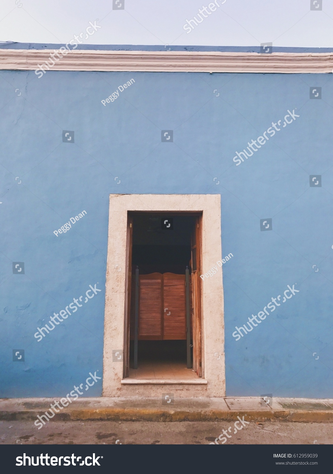 Mexican Doorway Blue Adobe Swinging Bar Stock Photo Edit Now
