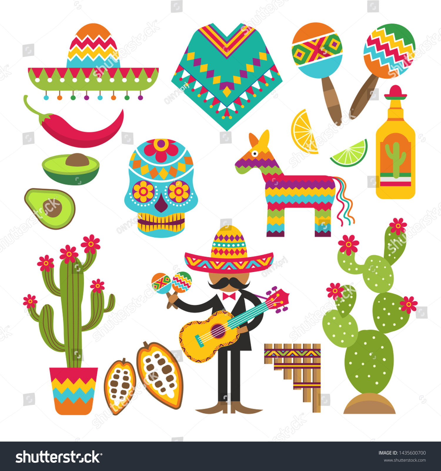 Mexican Symbols Design Template Traditional Mexican Stock Illustration ...