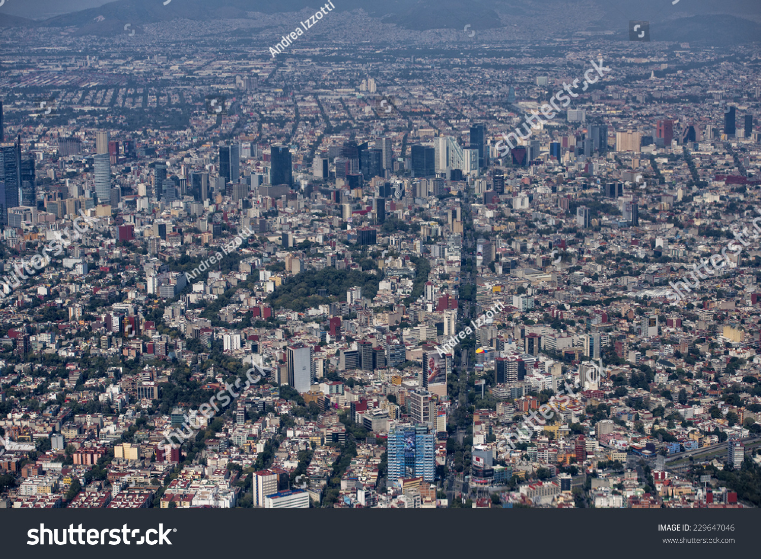 Mexico City Aerial View Landscape From Airplane Stock Photo 229647046 ...