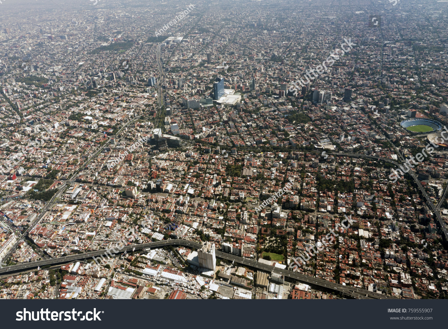 Mexico City Aerial View Landscape Airplane Stock Photo 759555907 ...