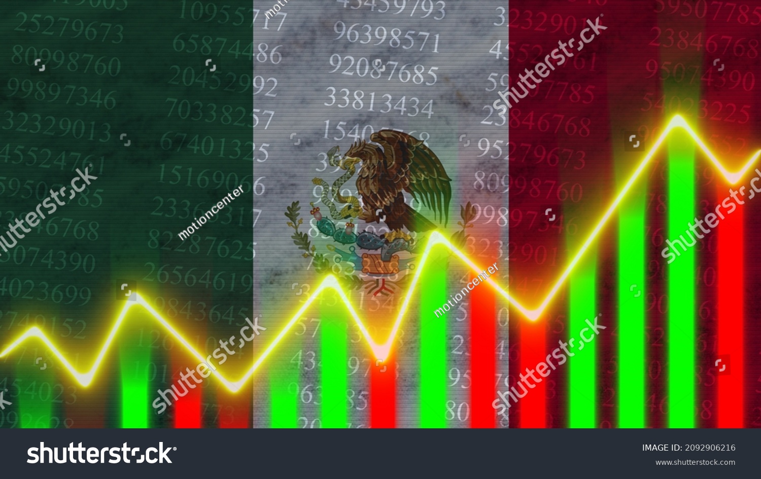 Mexico Flag Finance Graph Financial Chart Stock Illustration 2092906216