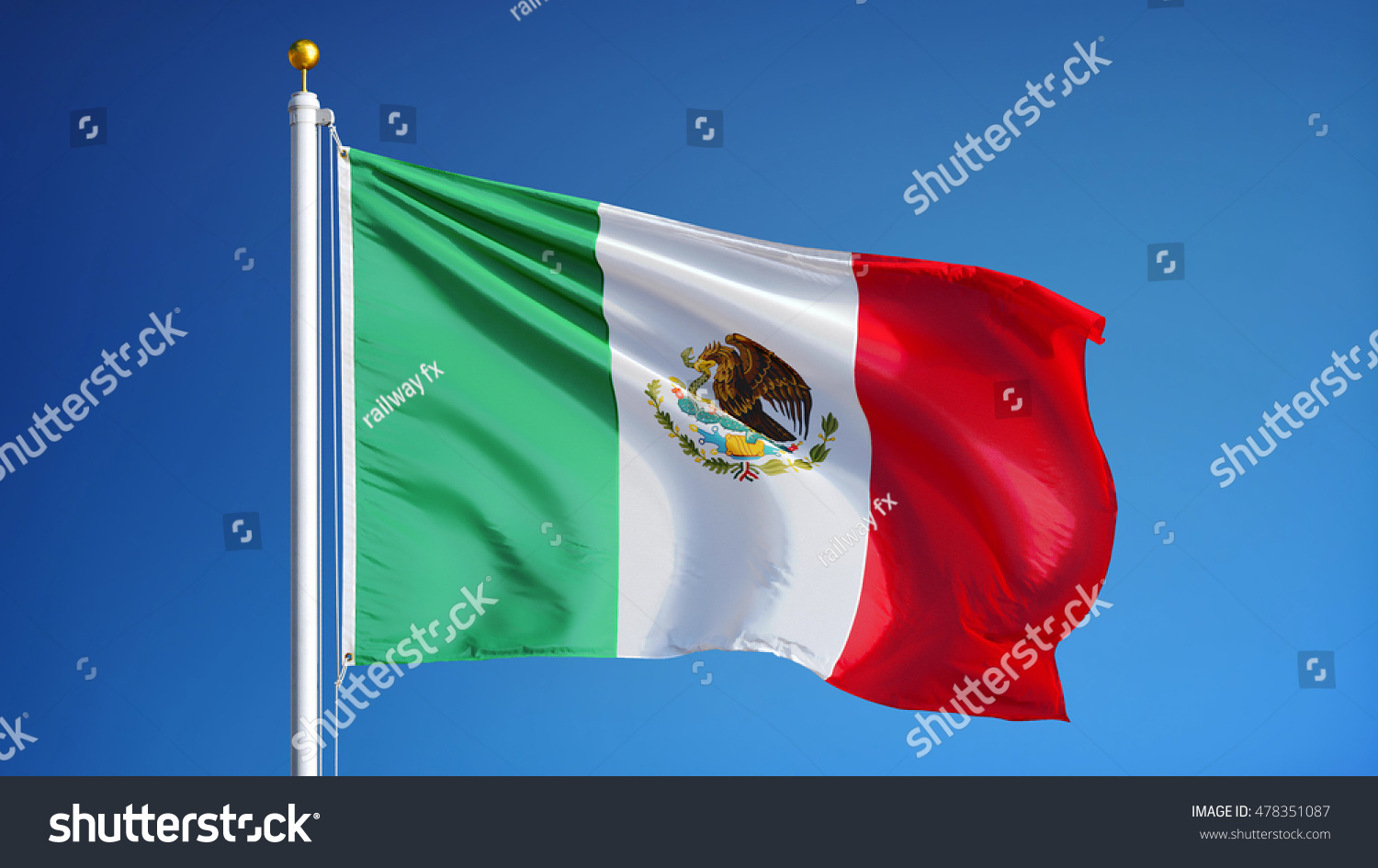 Mexico Flag Waving Against Clean Blue Stock Photo 478351087 | Shutterstock