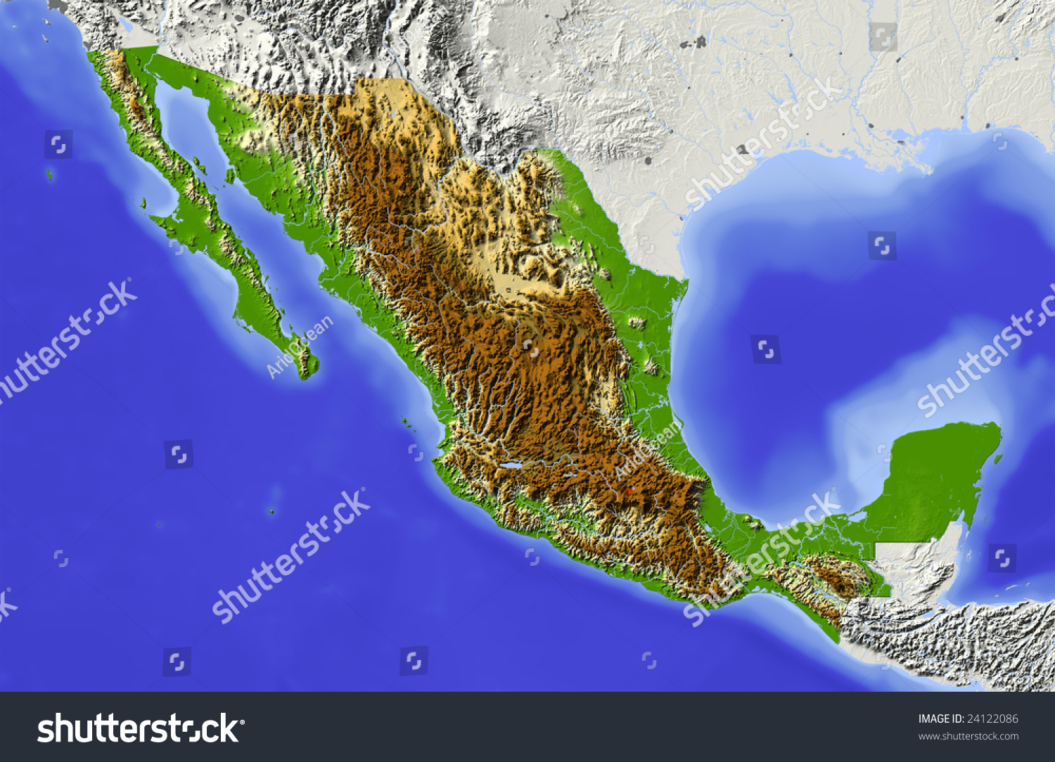 Mexico Map Elevation