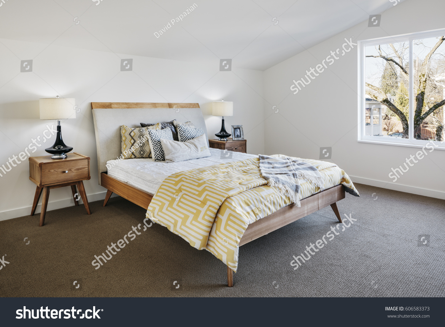 Midcentury Modern Bedroom Stock Photo Edit Now 606583373