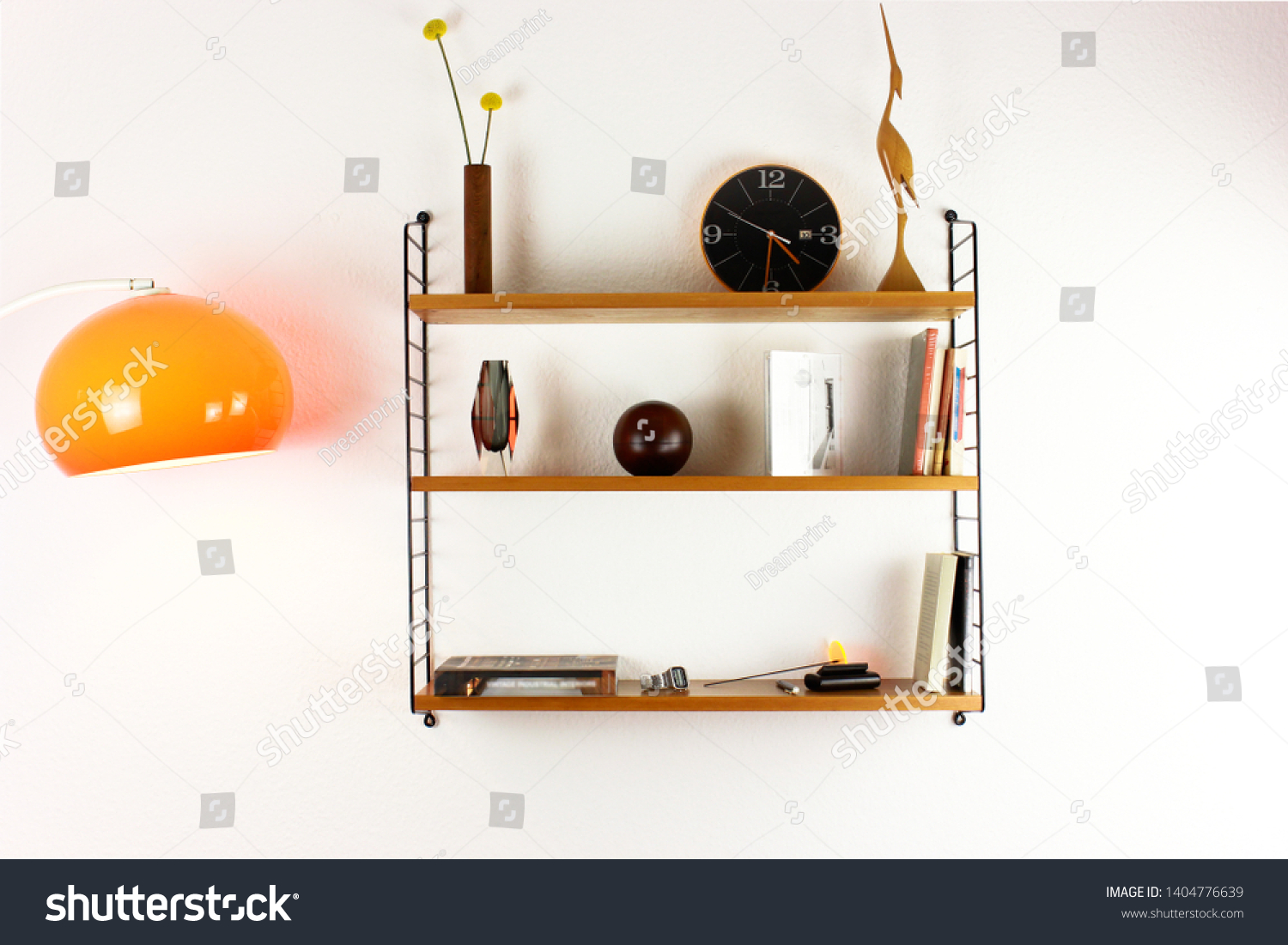 Mid Century Vintage Wood Book Shelf Stock Photo (Edit Now) 1404776639