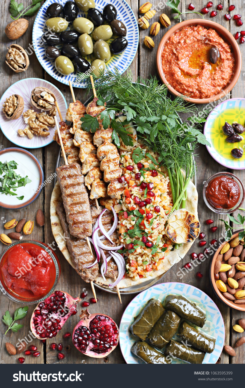 Middle Eastern Arabic Mediterranean Dinner Table Stock Photo Edit Now 1063595399