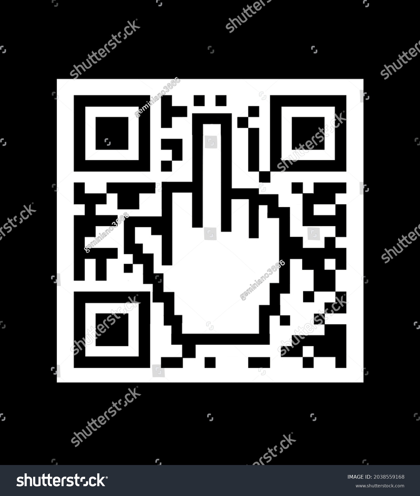 Middle Finger Qr Code Scan Stock Illustration 2038559168 Middle Finger Qr Code Scan Stock Illustration 2038559168
