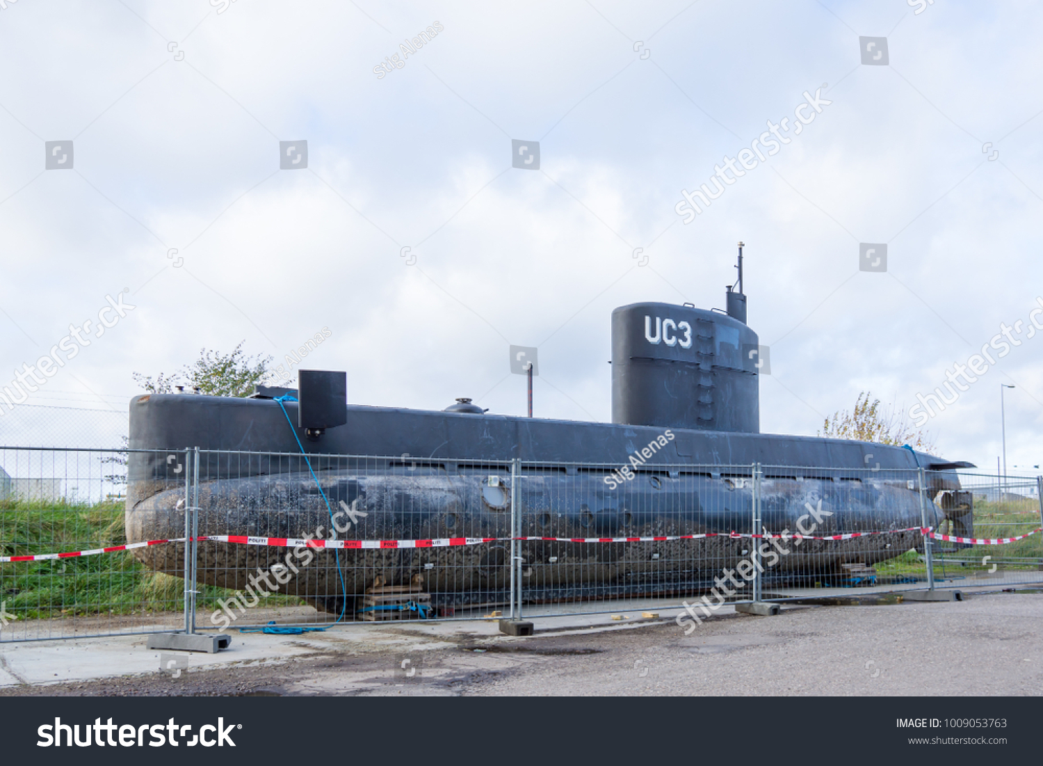 Midget Submarine Uc3 Copenhagen Docks Roped Stockfoto Redigera Nu 1009053763