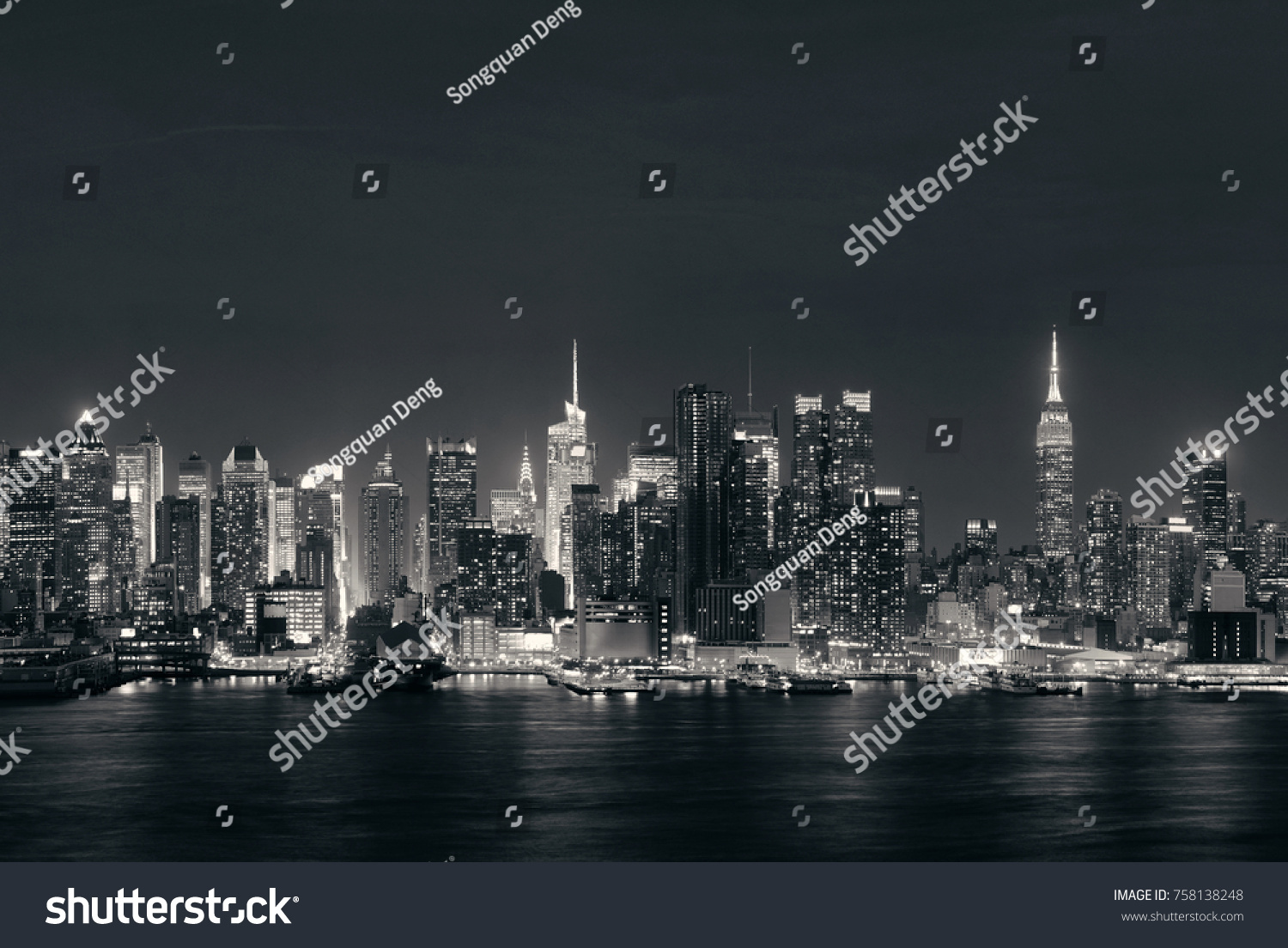 Midtown Skyline Over Hudson River New Stock Photo (Edit Now) 758138248