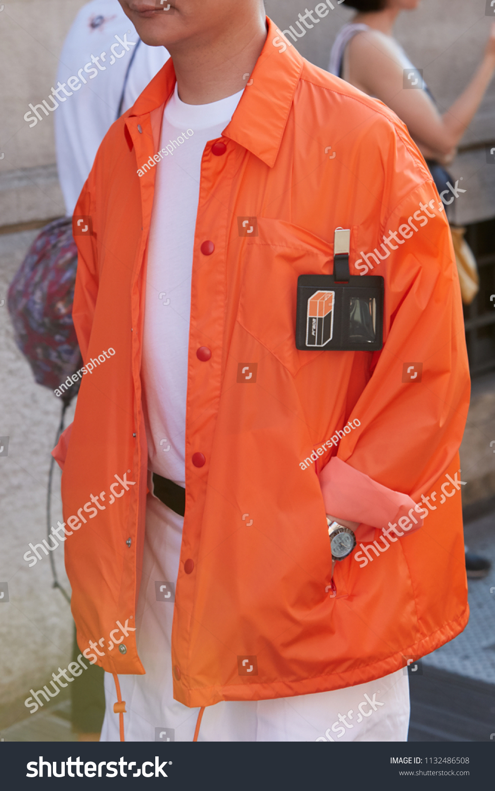 orange prada jacket