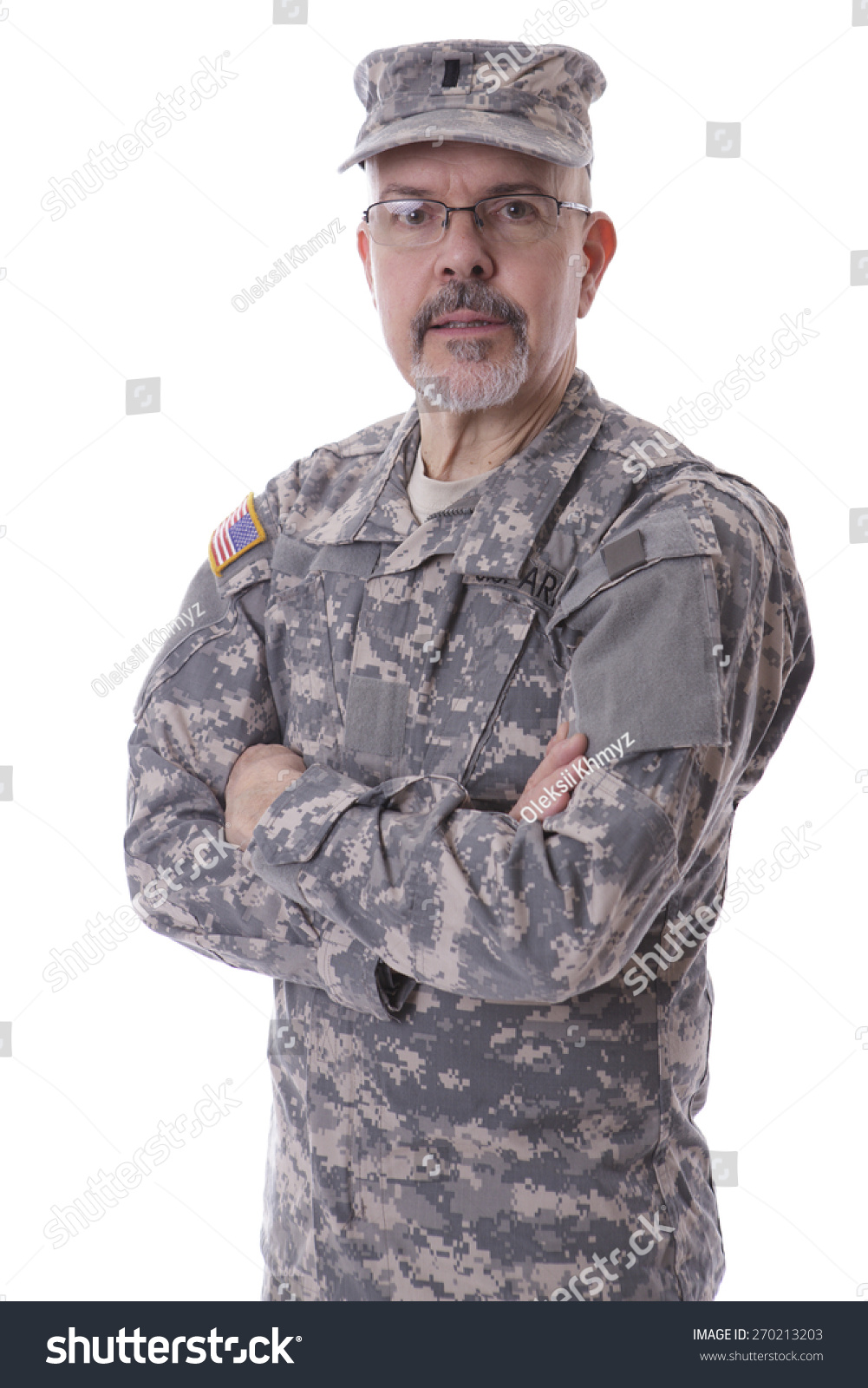 Military Man Standing Folding Arms Studio Stock Photo 270213203 ...