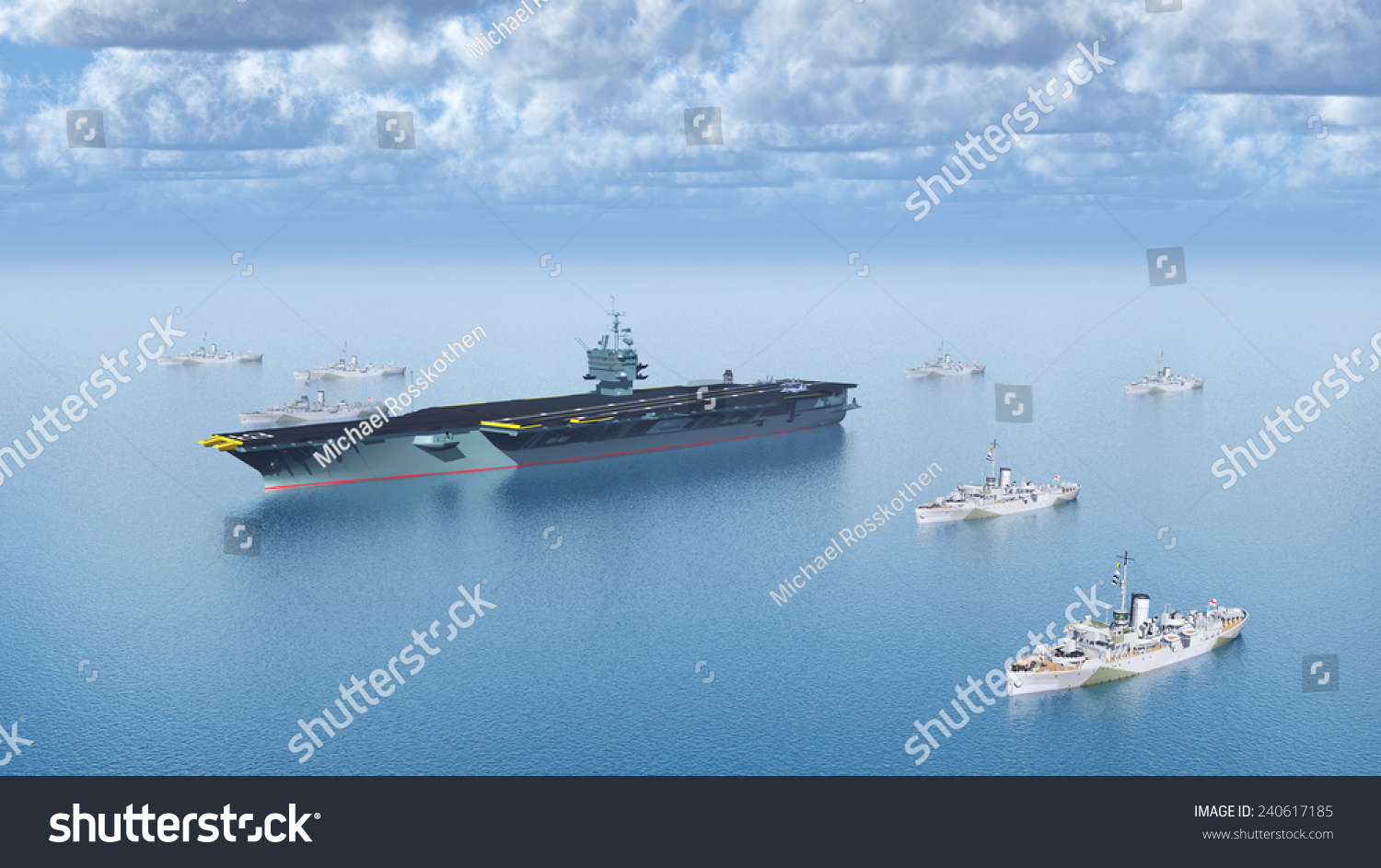 Military Ships Computer Generated 3d Illustration Stock Illustration ...