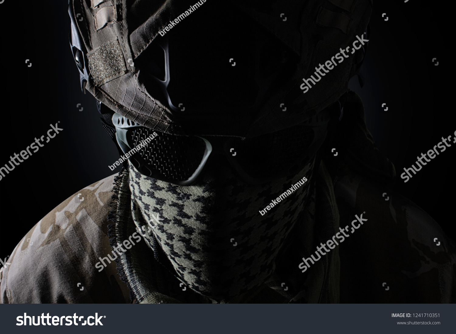 Military Soldier Head Camouflage Helmet Protective Stock Photo Edit Now 1241710351