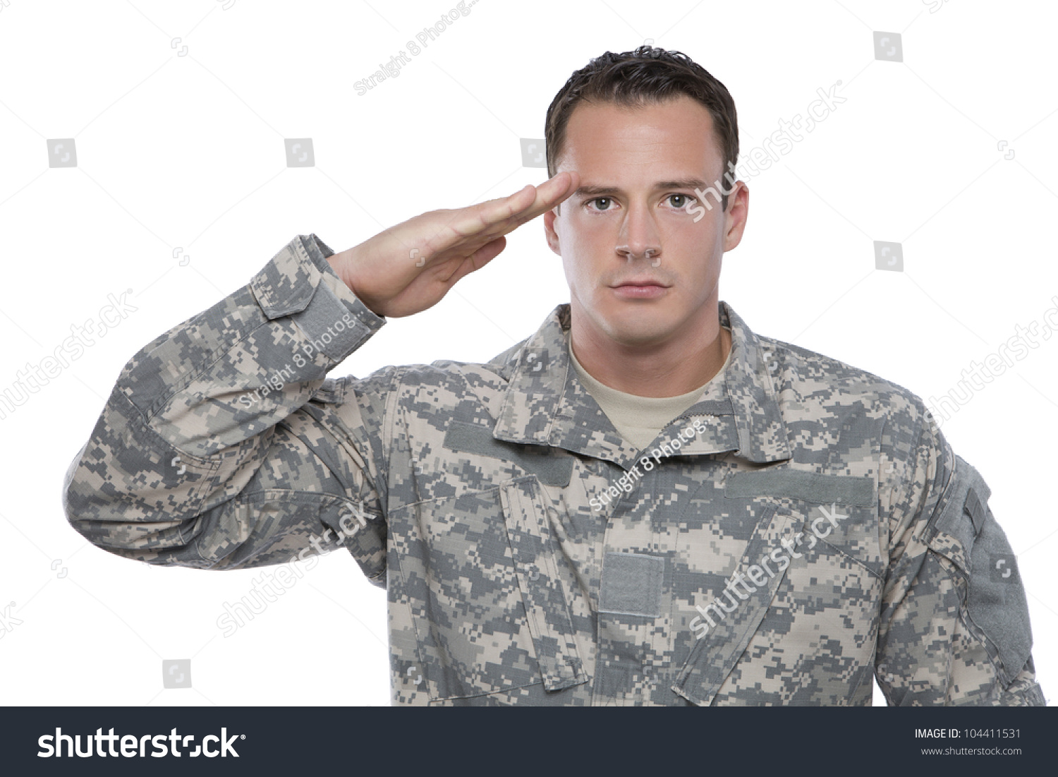 Military Soldier Salutes Stock Photo 104411531 : Shutterstock