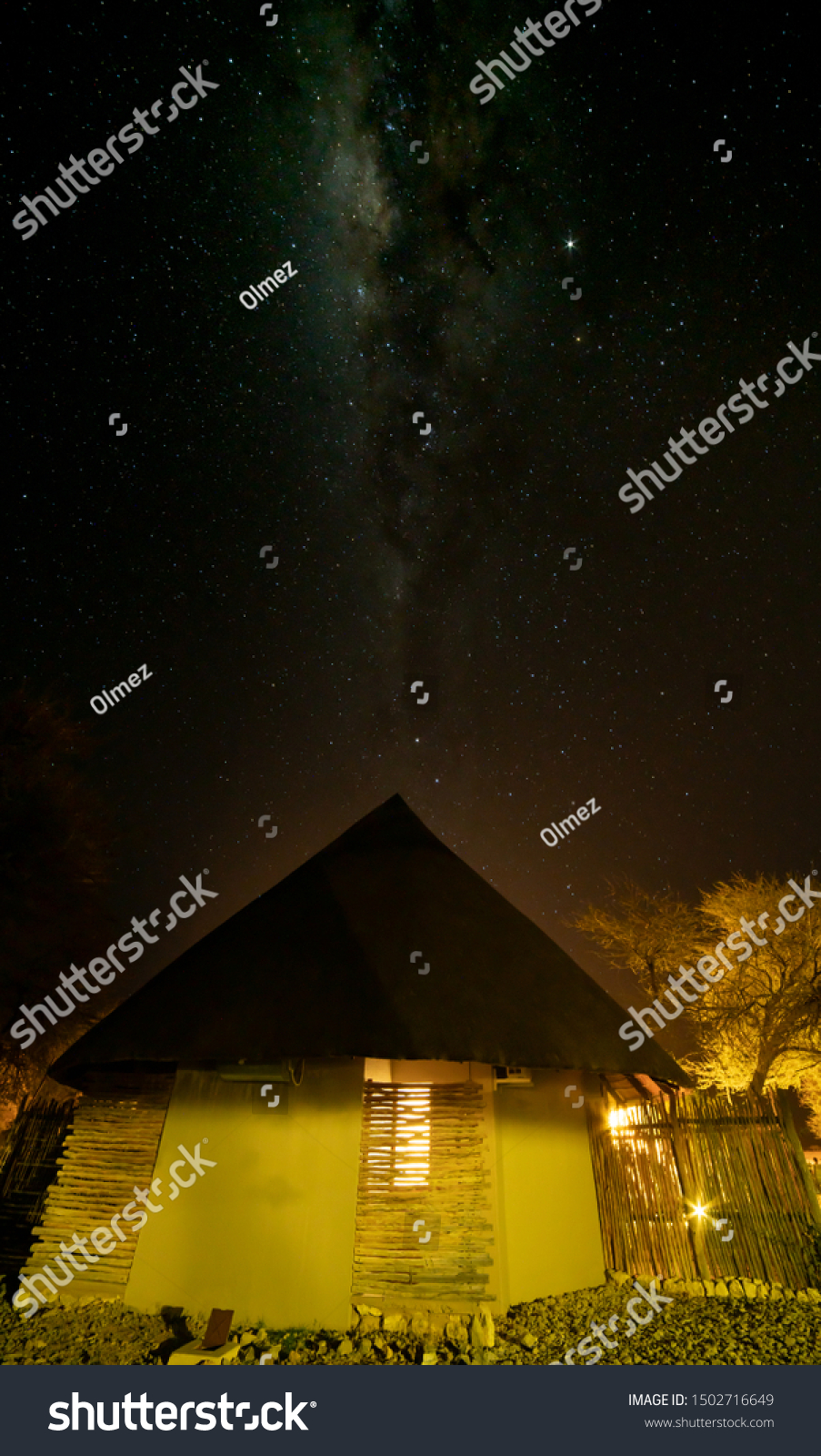 Milky Way Over Hut Stock Photo Edit Now 1502716649