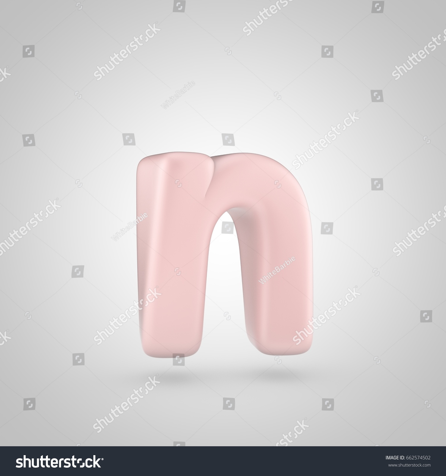 Millennium Pink Color Letter N Lowercase Stock Illustration