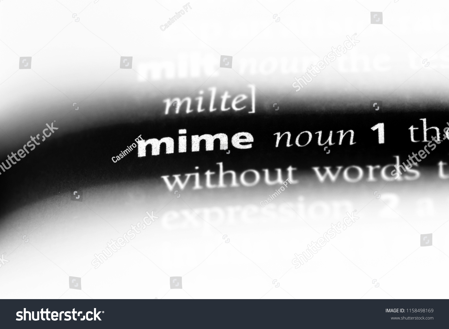 Mime Word Dictionary Mime Concept Stock Photo Edit Now