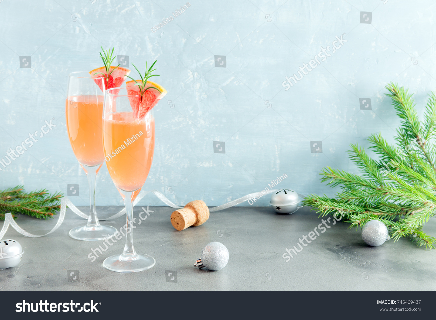 Mimosa Festive Drink Christmas Champagne Cocktail Stock Photo Edit Now 745469437