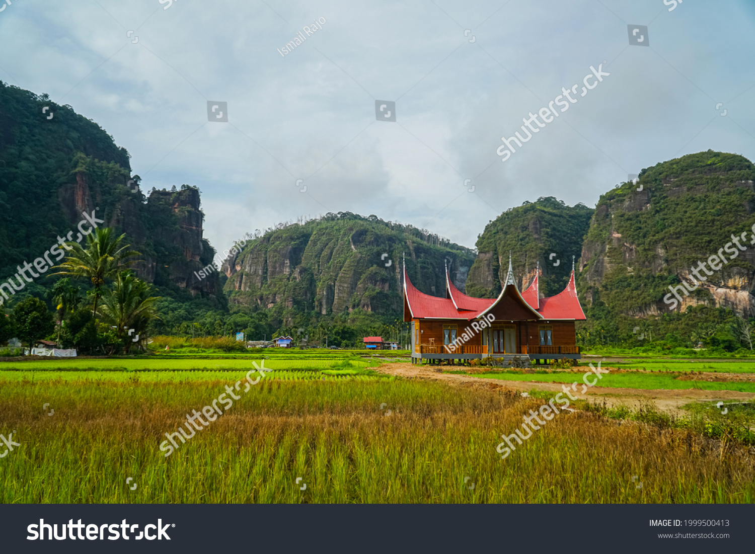 Minangkabau House Rumah Gadang Beautiful Landscape Stock Photo ...