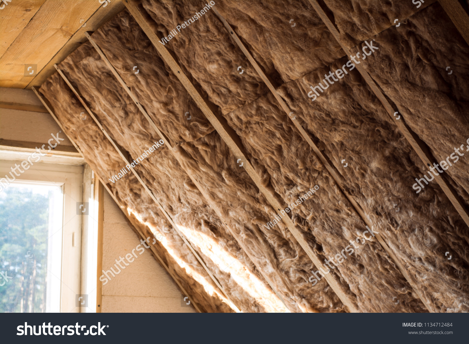 Mineral Glass Wool Styrofoam Wooden Frame Stock Photo Edit