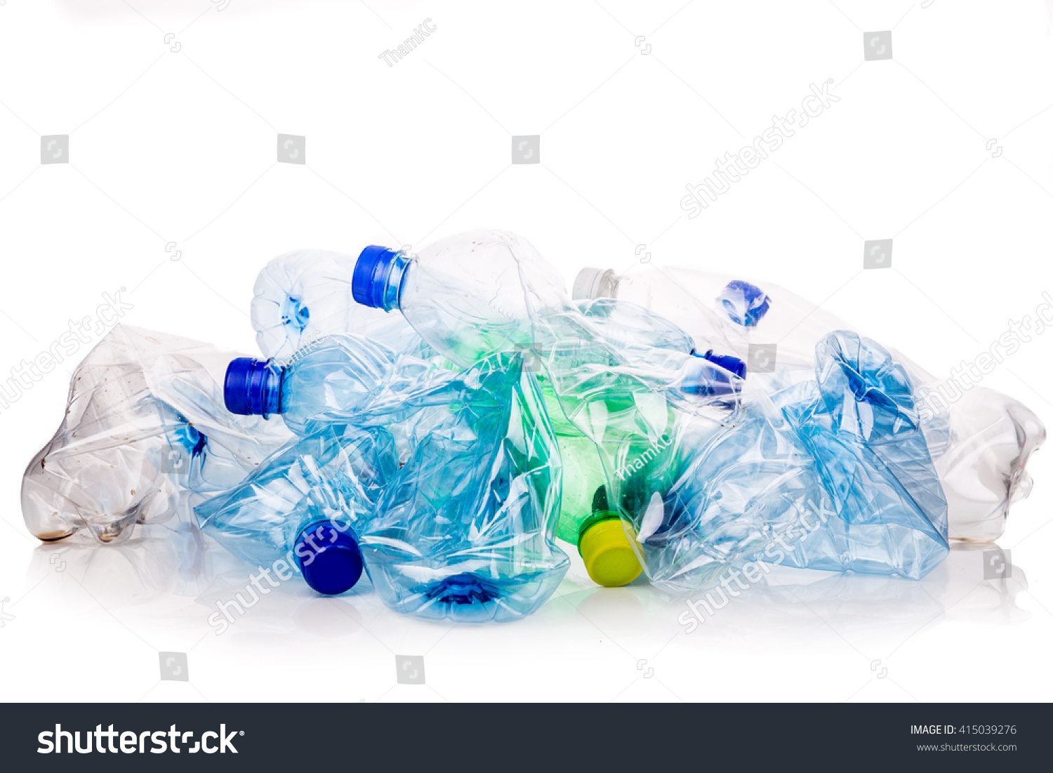 Mineral Water Fizzy Drinks Bottles Crushed Stock Photo (Edit Now) 415039276