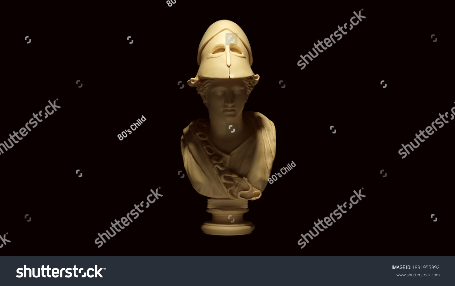 Minerva Bust Sculpture White Cream Bone Stock Illustration 1891955992