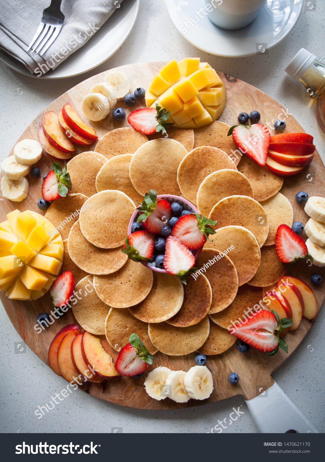 Download Mini Pancake Platter Fruits Food And Drink Stock Image 1470621170 PSD Mockup Templates