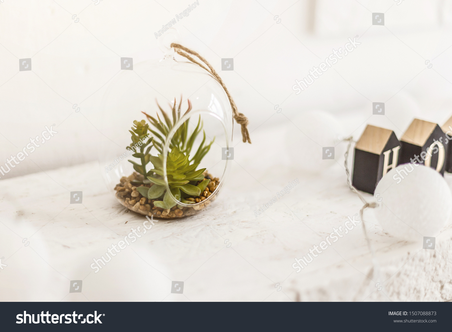 Mini Succulent Garden Glass Terrarium On Stock Photo Edit Now