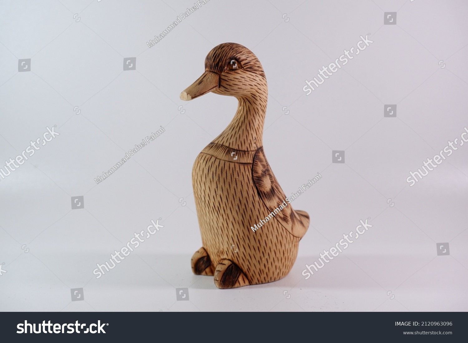 Miniature Duck Made Wood Stock Photo 2120963096 Shutterstock   Stock Photo Miniature Duck Made Of Wood 2120963096 