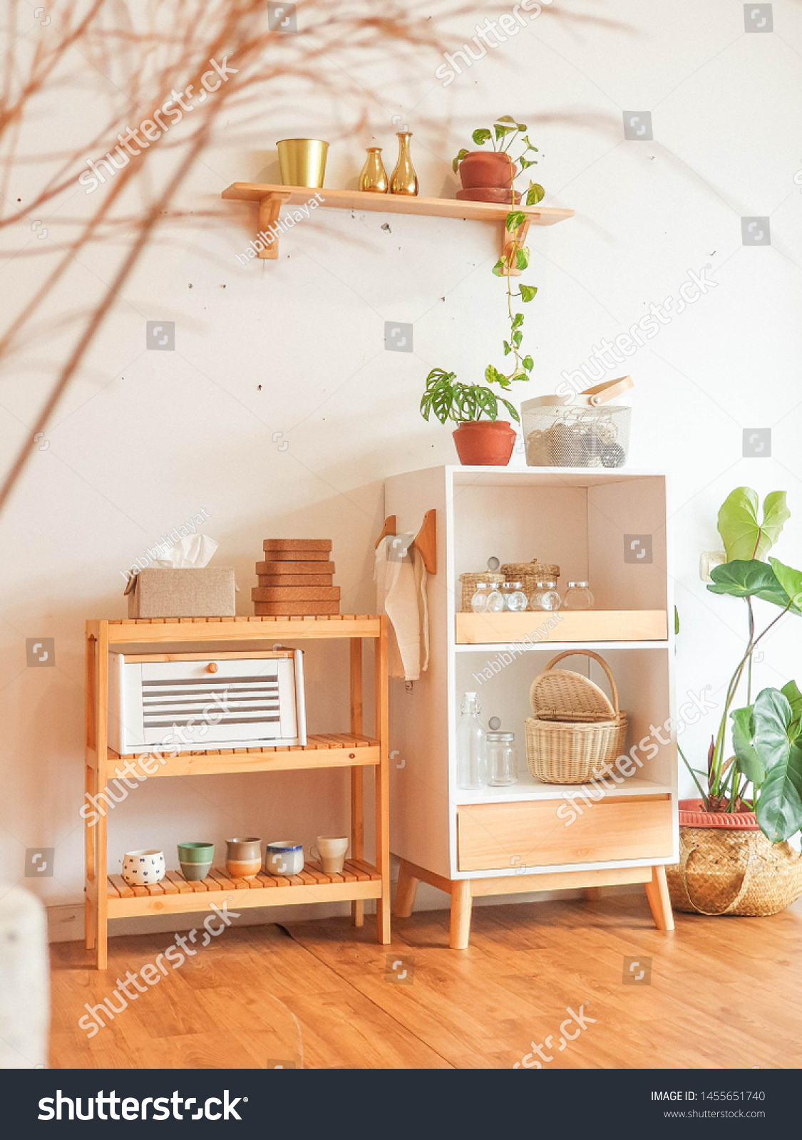 Minimalist Kitchen Shelf Decor Furniture Stock Photo Edit Now 1455651740