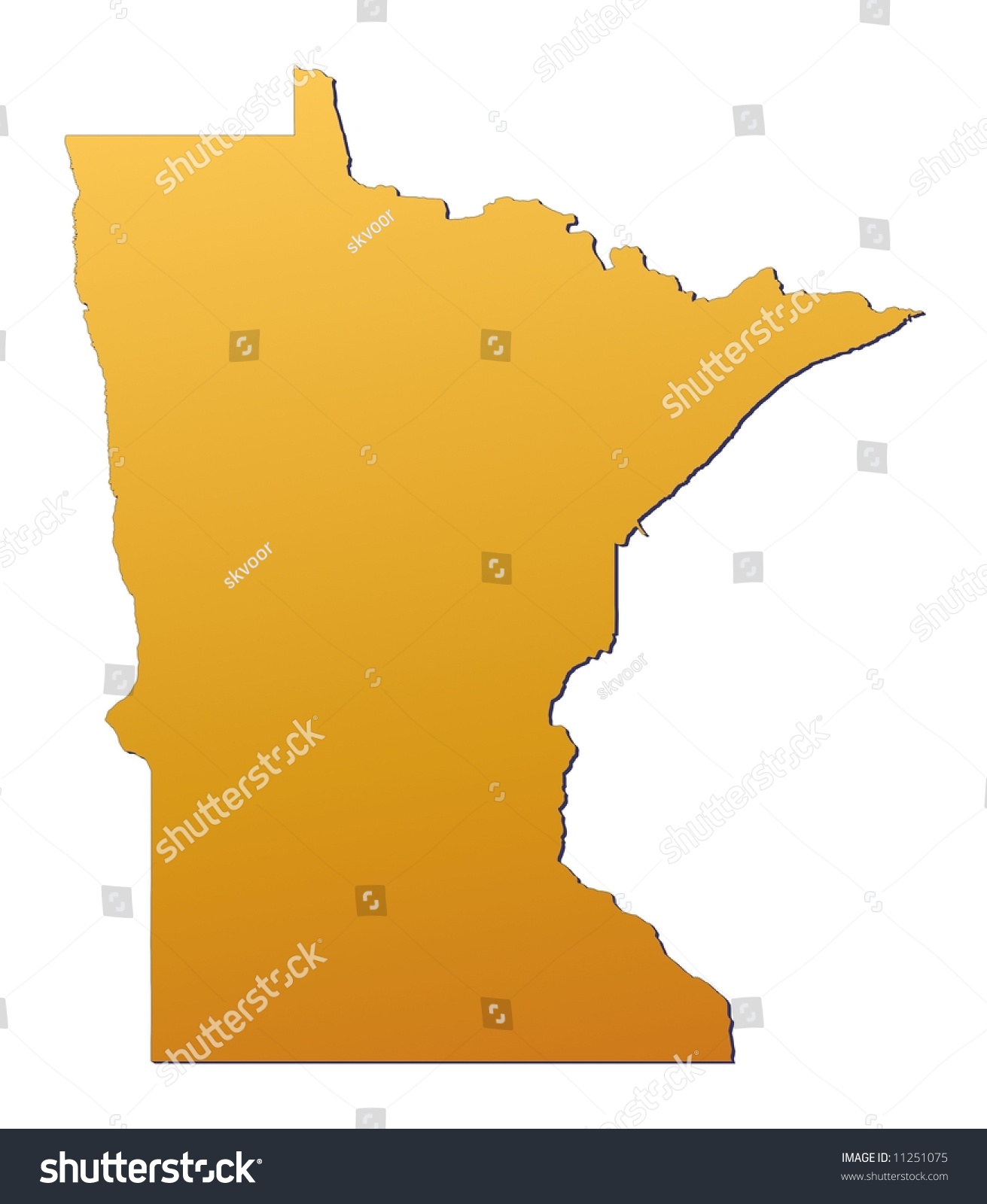 Minnesota Usa Map Filled With - Stock Photo Minnesota Usa Map Filled With Orange Gradient Mercator Projection Original Rendered Image Using 11251075