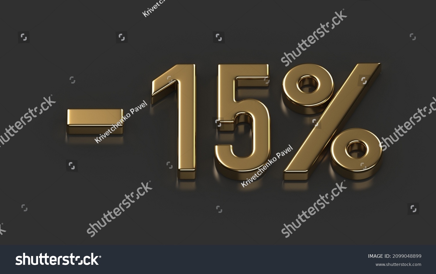 minus-15-percent-off-gold-fifteen-stock-illustration-2099048899