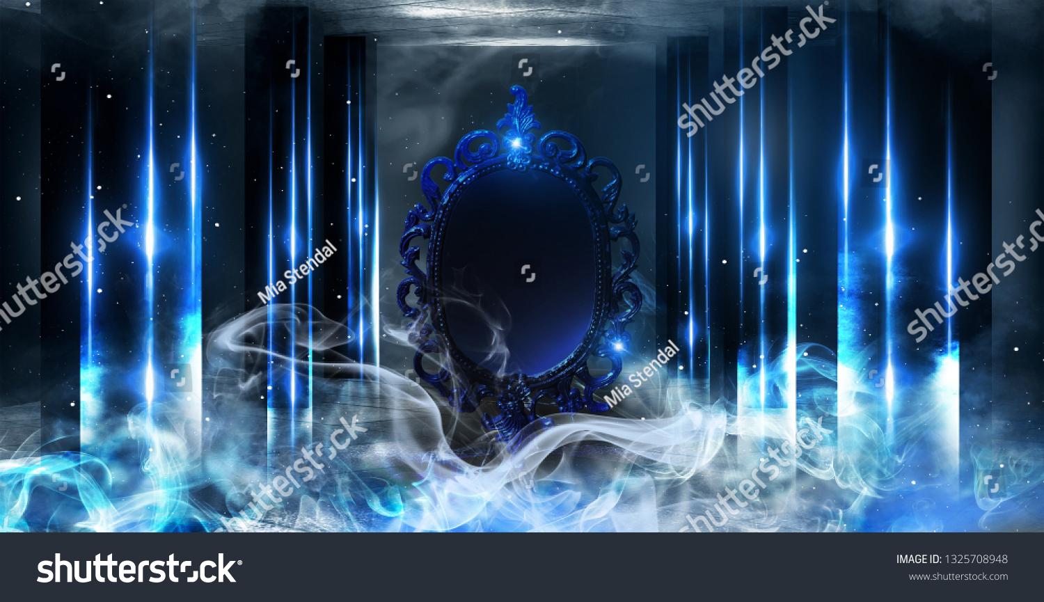 Mirror Magic Fortune Telling Fulfillment Desires Stock Photo