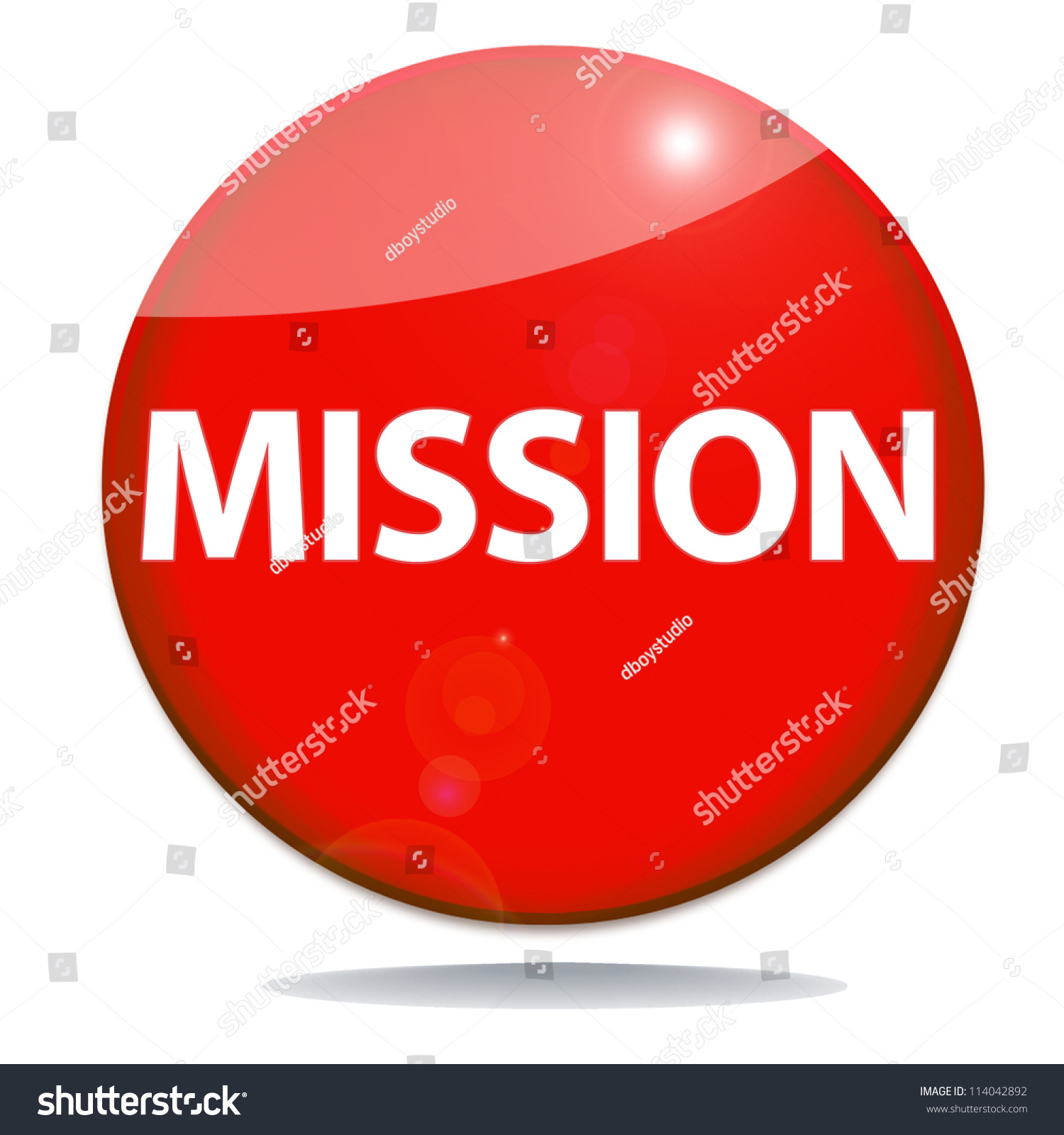 Mission Icon On Red Glossy Button Stock Illustration 114042892 ...