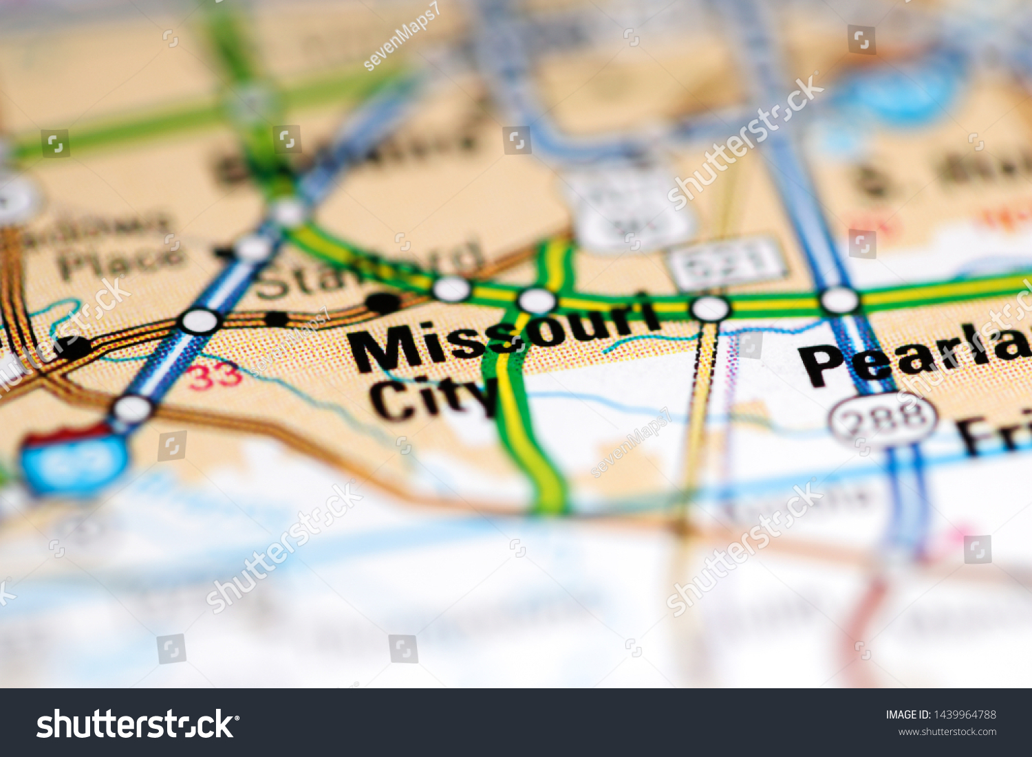 Stock Photo Missouri City Texas Usa On A Geography Map 1439964788 