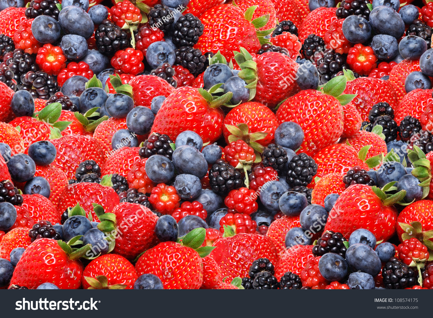 Mixed Berries In A Pile Stock Photo 108574175 : Shutterstock