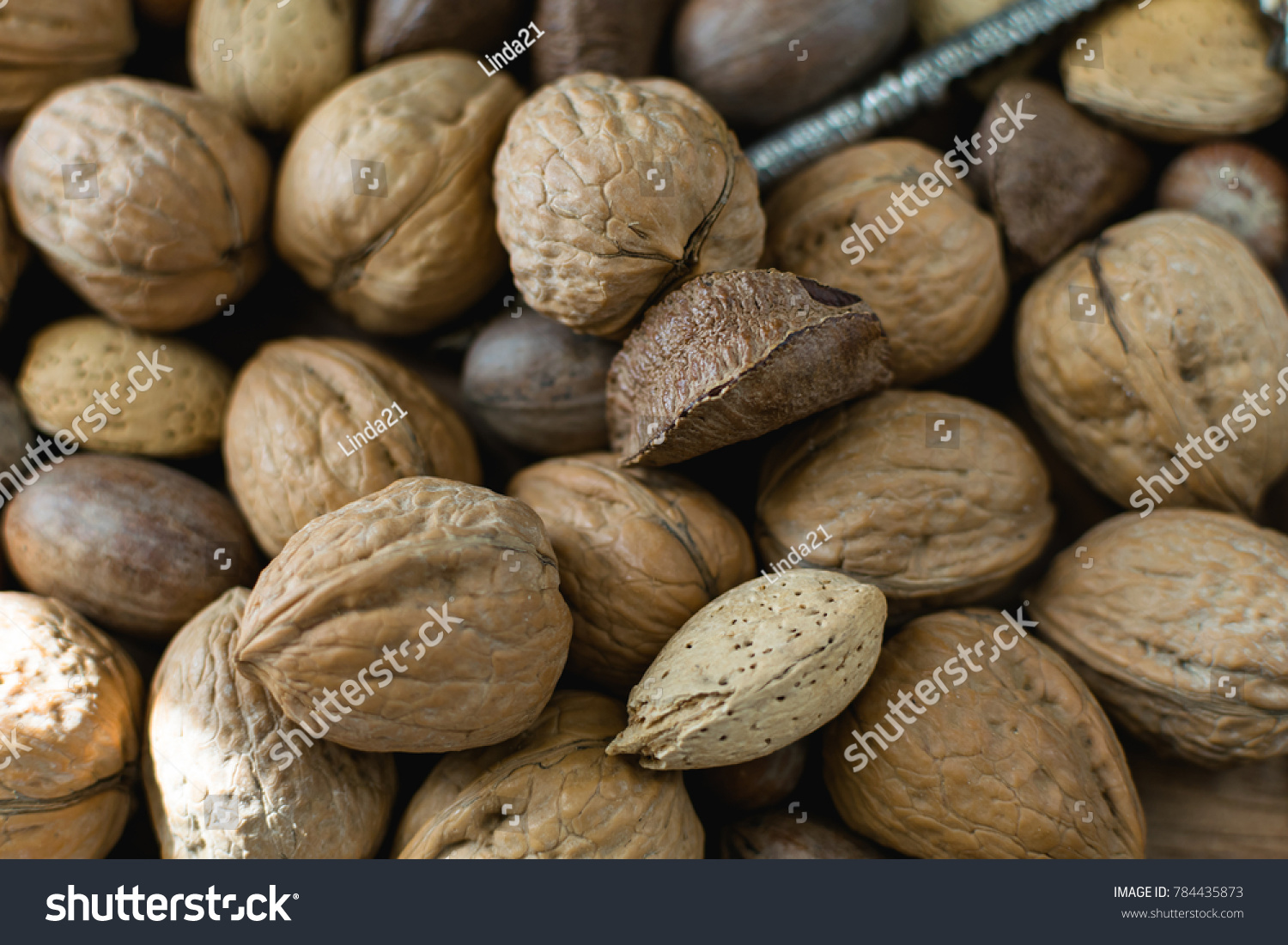 Mixed Nuts Shell Nutcracker Tree Nuts Food And Drink Stock Image 784435873