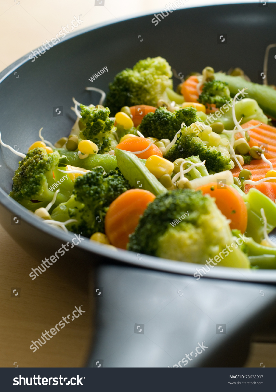 Mixed Vegetables Fresh Sprout Pan Selective Stock Photo 73638907 ...