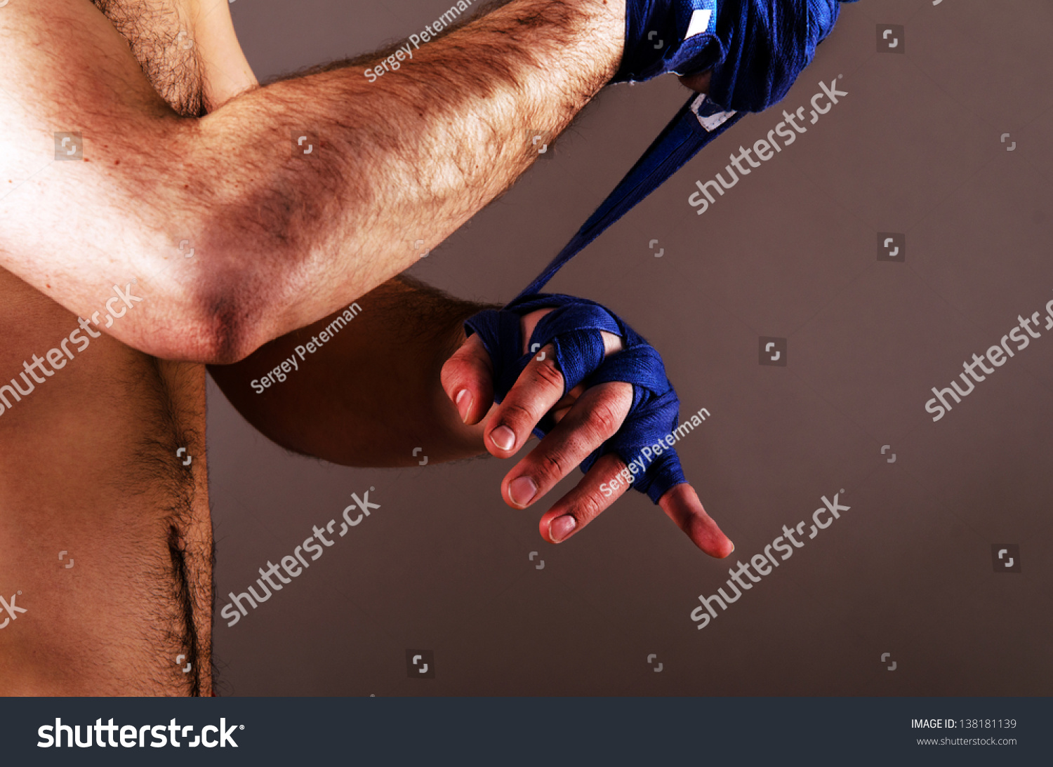  Tawny Brown Classic  Template Design Featuring Mma Fighter is Getting Ready on Gray