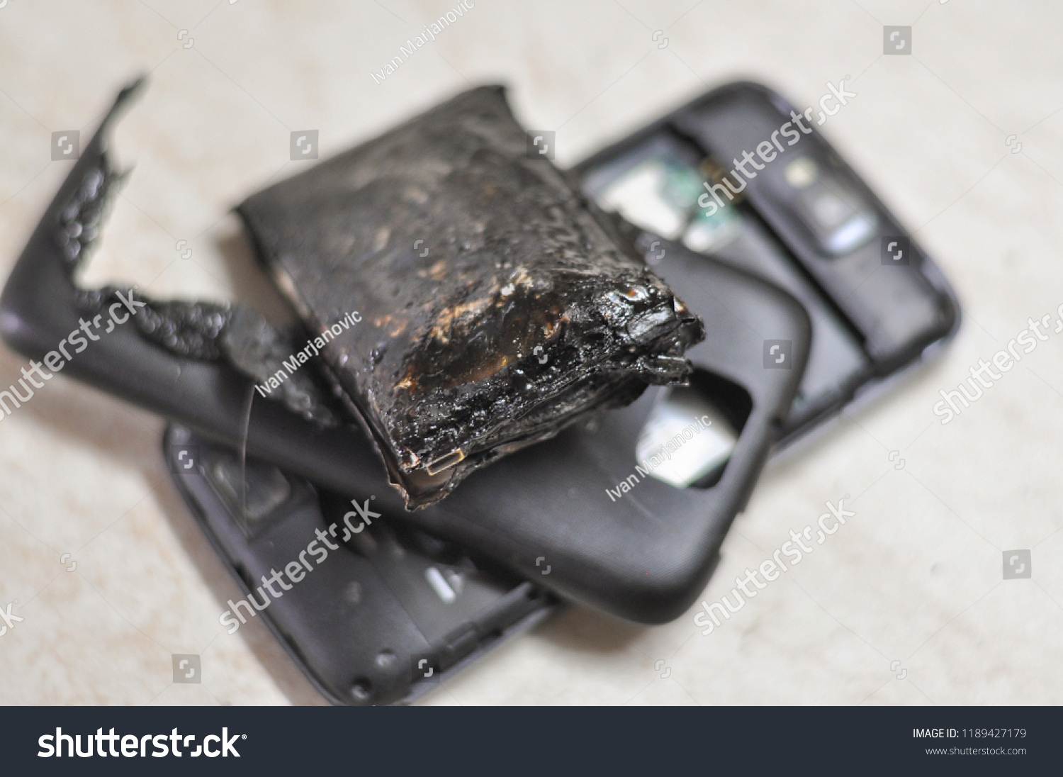 Mobile Phone Battery Explodes Burns Due Stock Photo 1189427179 Shutterstock
