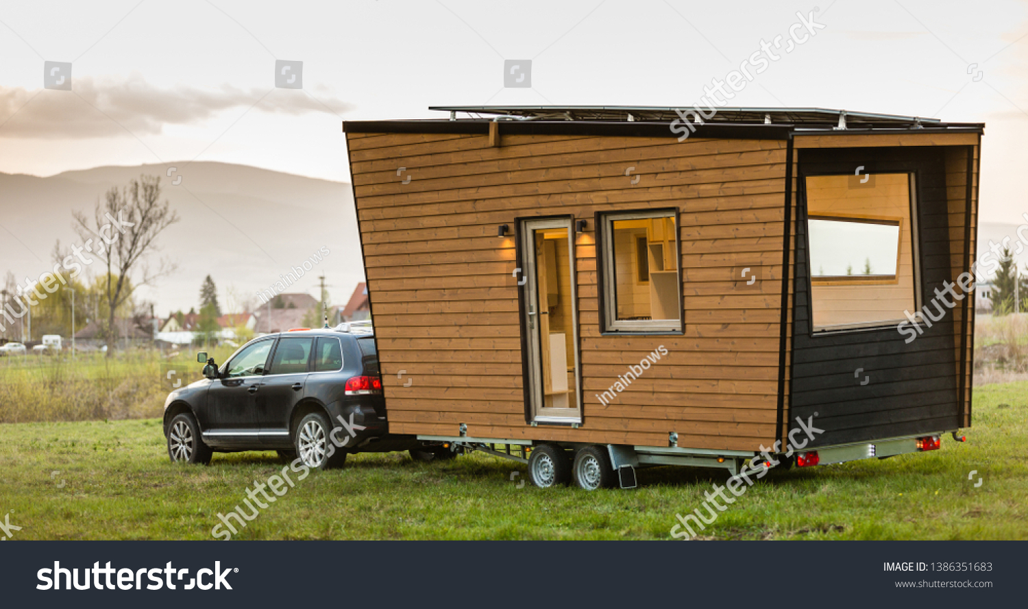 Mobile Tiny House Great Outdoor Experiences Stock Photo Edit Now