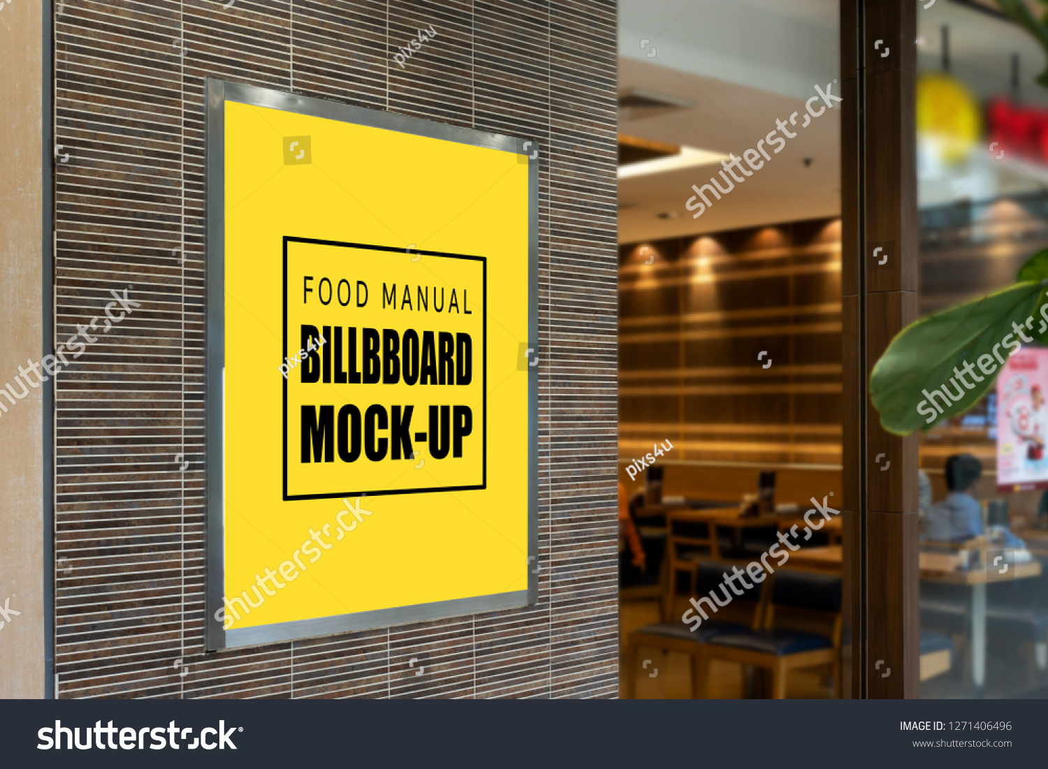 Download Mock Perspective Blank Yellow Screen Signboard Stock Photo Edit Now 1271406496 PSD Mockup Templates