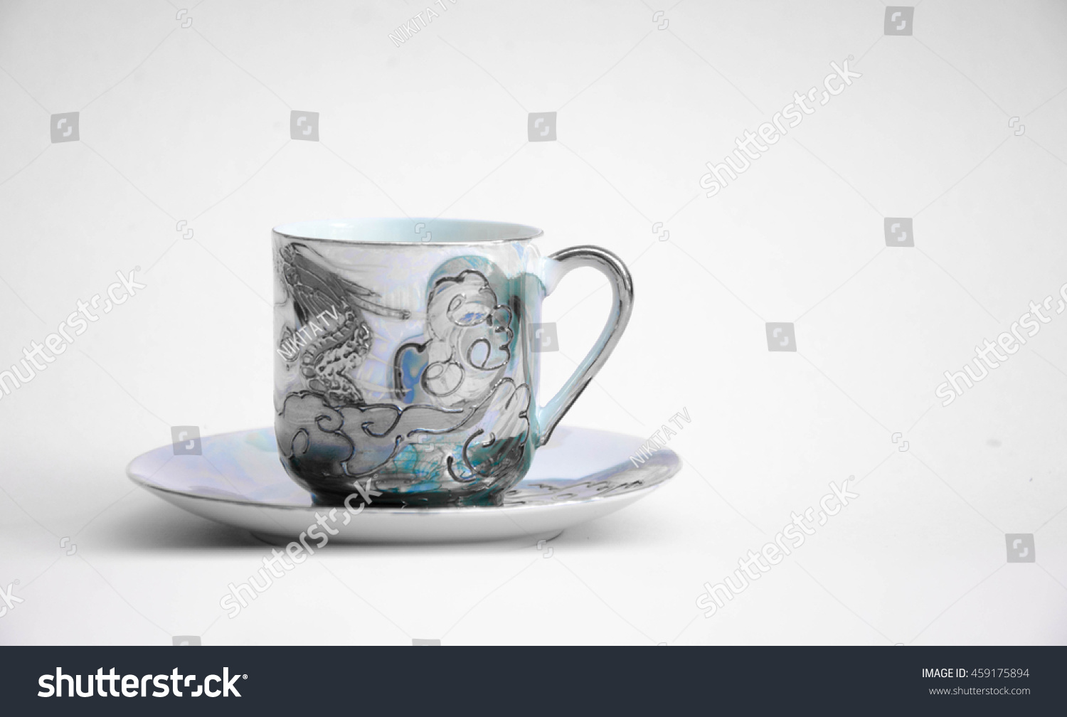 Download Mockup Coffee Tea Cup On Plate Stock Photo Edit Now 459175894