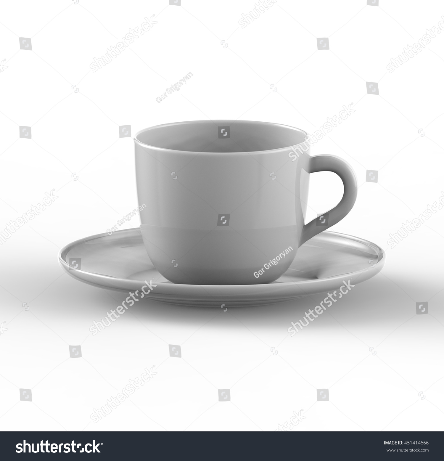 Mockup Coffee Tea Cup On Plate Stock Illustration 451414666