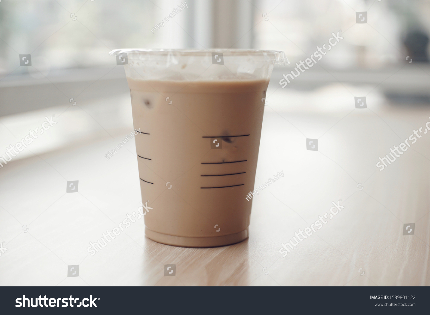 Mockup Iced Coffee Milk Plastic Cup Stock Photo Edit Now 1539801122