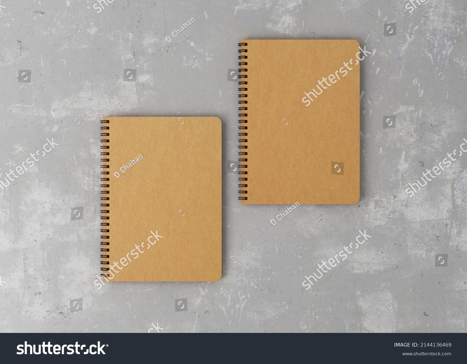 Mockup Two Craft Notebooks Metal Spring Stock Illustration Shutterstock