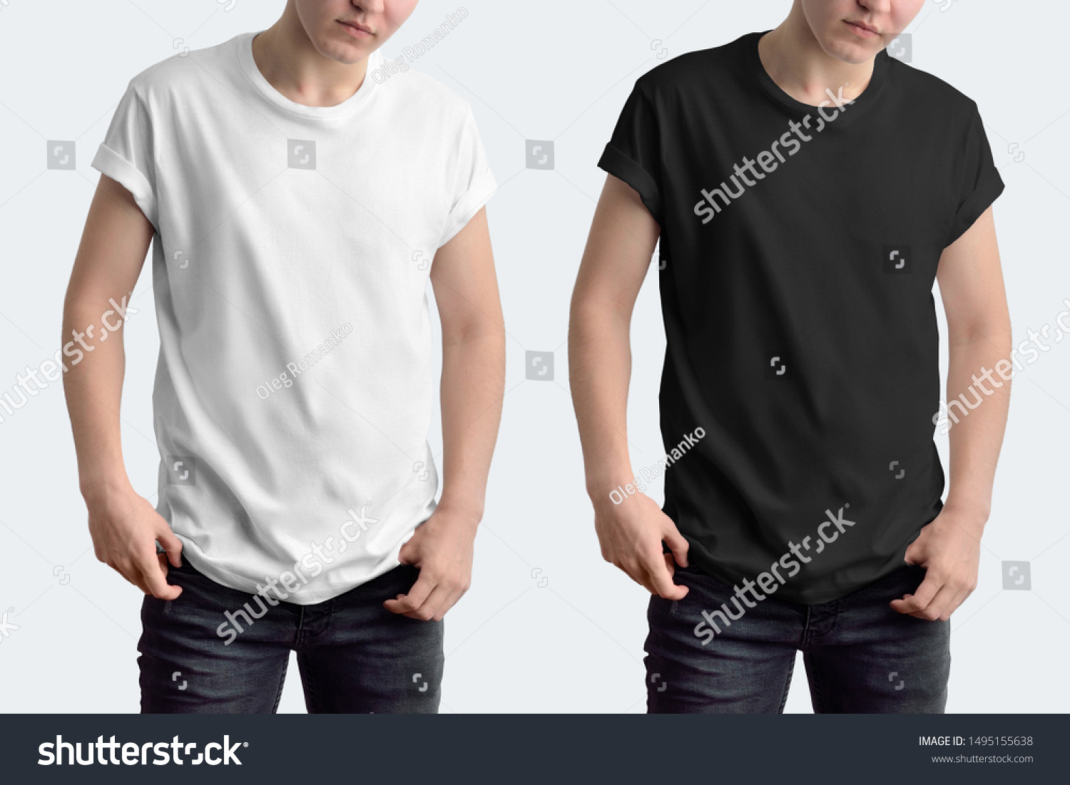plain black t shirt rolled sleeves