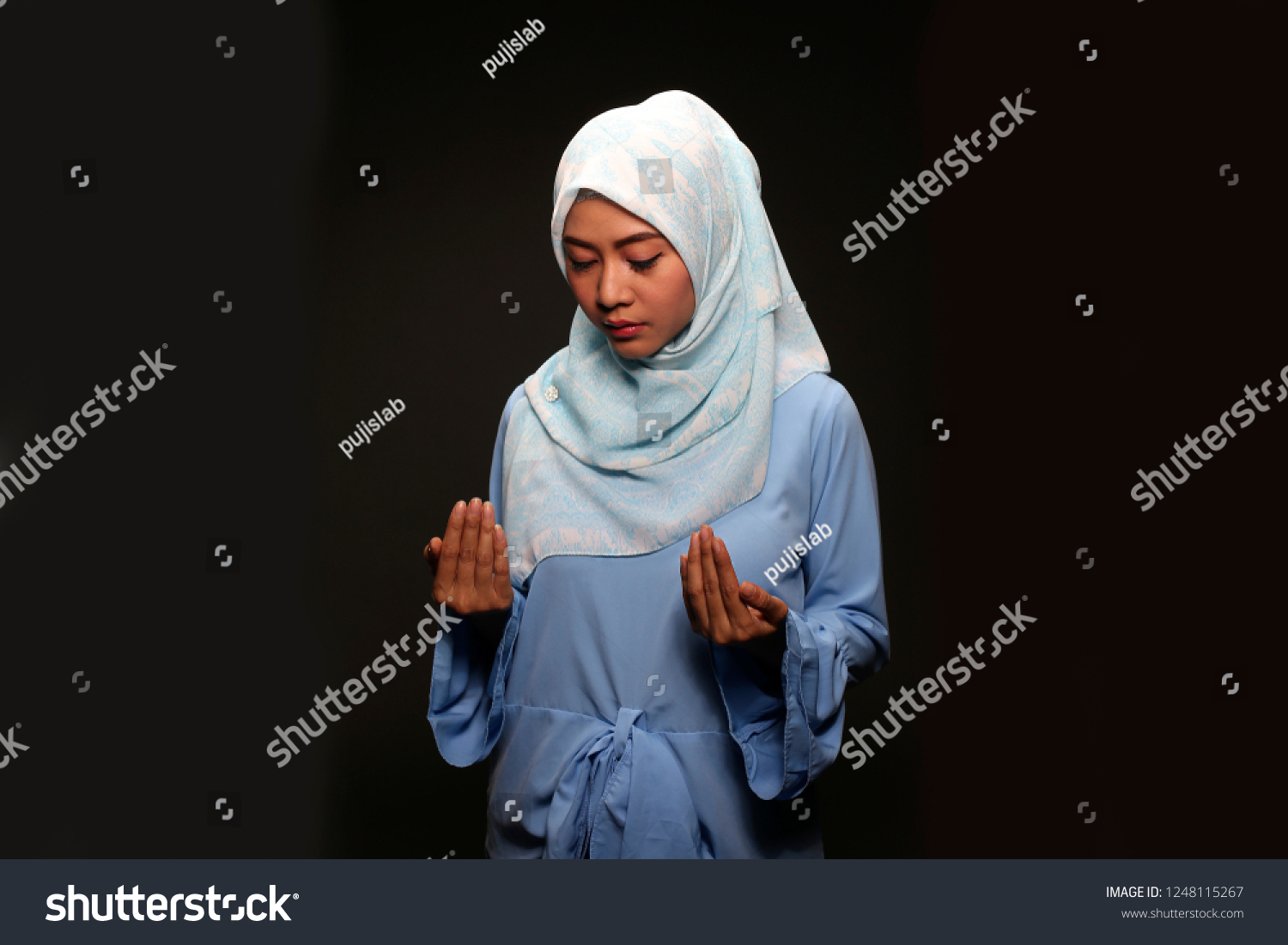 Model Hijab Asian Woman Prayer Muslimah Stock Photo Edit Now